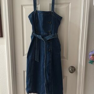 J Crew Denim Apron Dress Size 10